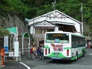 六甲ケーブル下駅とバス停